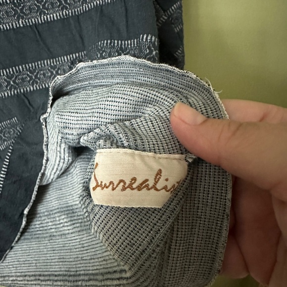 Surrealist Brand Vintage Women's Black and Gray Striped Top Y2K 90s Boho - Picture 5 of 7